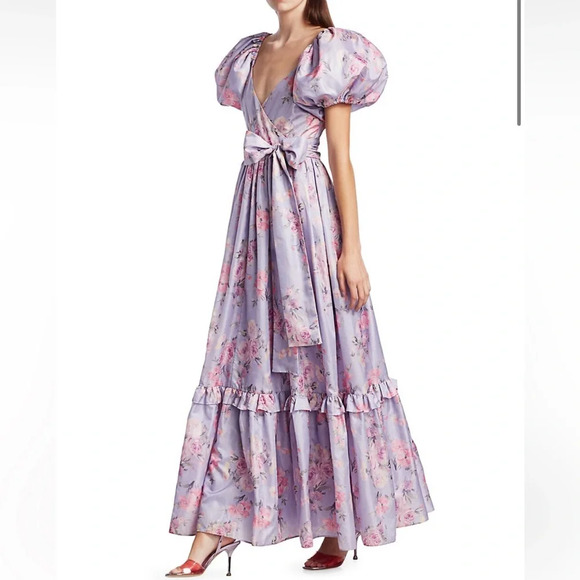 NWT LoveShackFancy Ida Floral Puff-Sleeve Gown - Picture 3 of 15